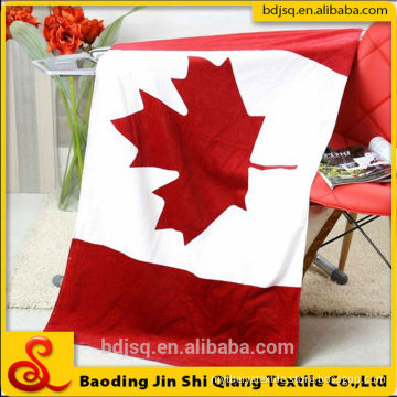2015 China towel factory customer Pigment/Reactive printing national Flag beach towel